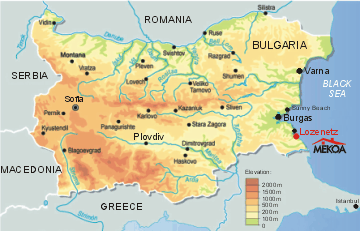 Kart over Bulgaria