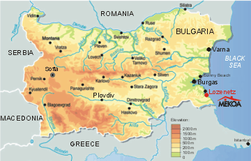 Carte de la Bulgarie