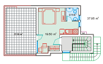 Étage supérieur 'Studio'