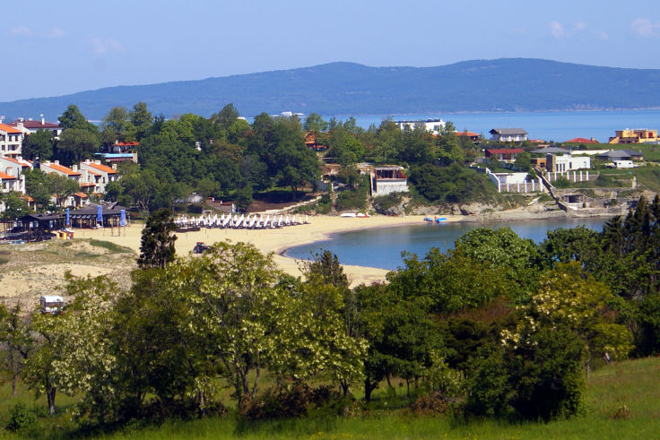 North view from terrace of Villa Duo: Oasis beach, about 500m away.